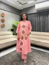 YAMIKA PINK PATCH EMBROIDERED KURTA SET