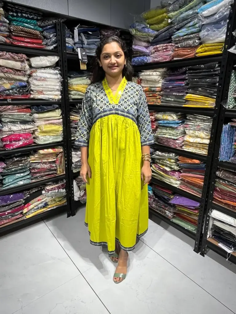 Sitara Lemon mirror Glow Printed dress