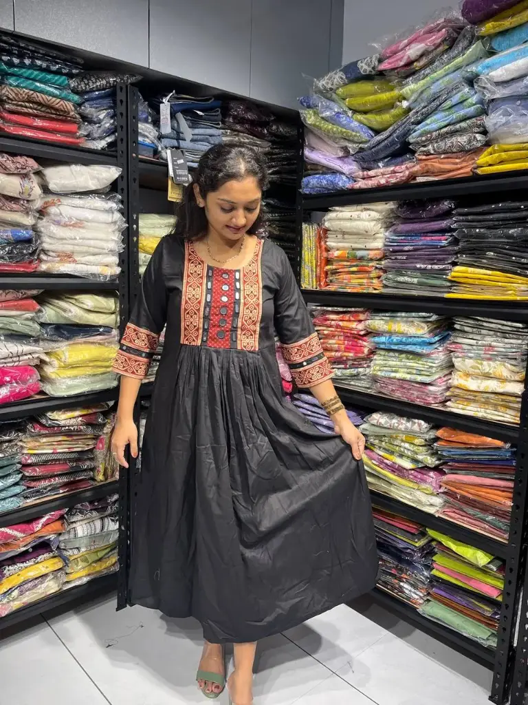 Aarvi Midnight Glow Mirror Cotton Dress