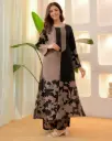 Obsidian Petal Embellished German reyon 2-Piece Set