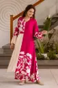 German Rayon Bloom Elegance – Beads, Sequins & Mirror Work Kurta Set