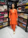 Orange Elegant Mull Chanderi Lined Co-Ord Set