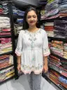 White Premium Cotton Embroidered Top for Women with Lace Detailing
