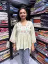 Light Yellow Premium Cotton Embroidered Top for Women | Casual & Ethnic Wear