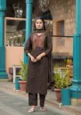 Coco brown Premium Cotton Embroidered Kurta Set with Katha Hand Work