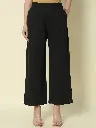 Black Cotton khadi Flared Pants