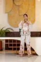 Ivory Bloom Premium Cotton Embroidered Crochet Lace Co-ord Set