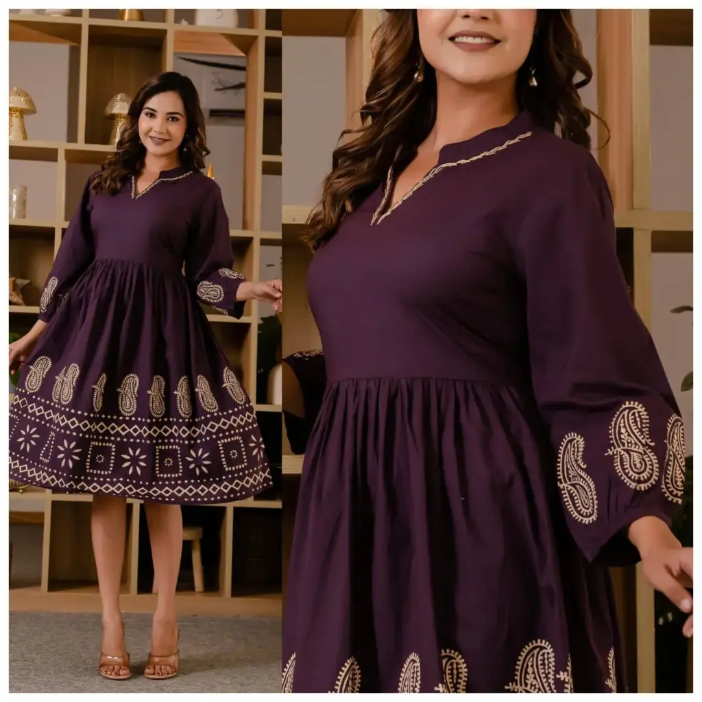 China Pink Crimson Charm Cotton Dress