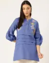 LUMA BLUE EMBROIDERED TOP