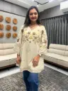 Inaaya Spring Petals Embroidered  Cotton Tunic