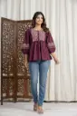 Plum Breeze Embroidered Cotton Top