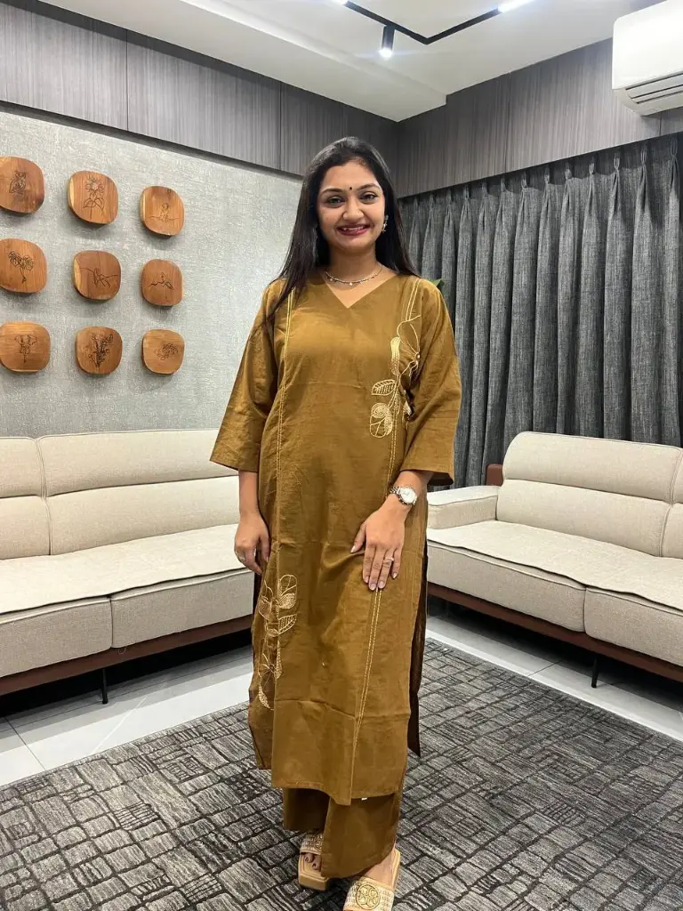 Cocoa Brown Khadi Flex Kurta-Plazzo