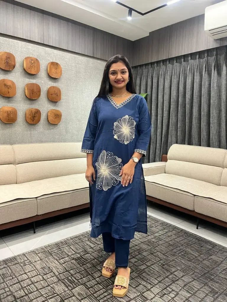 Midnight Bloom Slub Cotton Co-Ord Set