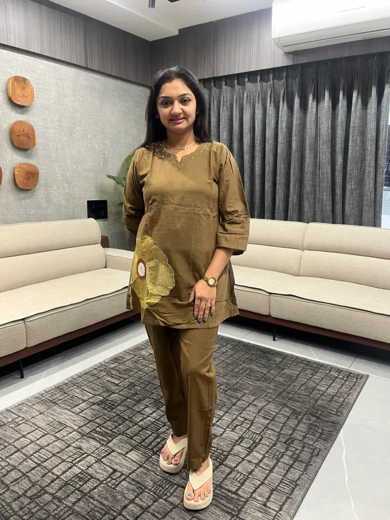 Cocoa Bloom Embroidered Co-Ord Set