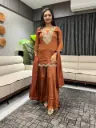 Copper Glow Chinon Sharara Set