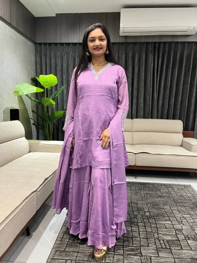 Lavender Luxe Chinon Sharara Set