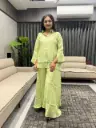 Lime Glow Russian Silk Sharara Set