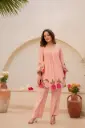 Peach Blossom Mull Chanderi Co-Ord Set