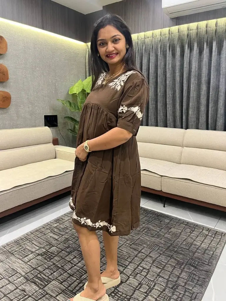 Cocoa Bloom Cotton Long Tunic