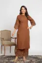 Cocoa Grace Embroidered Cotton Kurta Set