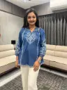 Indigo Grace Embroidered Denim Tunic