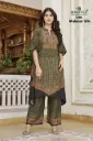 Aarya Olive Heritage Kaftan Co-ord Set