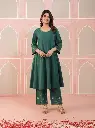 GULBAHAR GREEN FLORAL EMBROIDERED KURTA SET