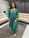 GULBAHAR GREEN FLORAL EMBROIDERED KURTA SET