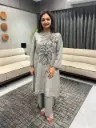 SAUMYA GREY FLORAL EMBROIDERED KURTA SET