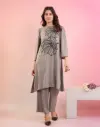 SAUMYA GREY FLORAL EMBROIDERED KURTA SET