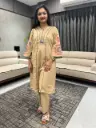 RAVINA BEIGE EMBROIDERED KURTA SET