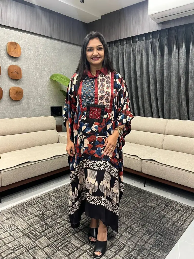 Midnight Mosaic Modal Silk Kaftan