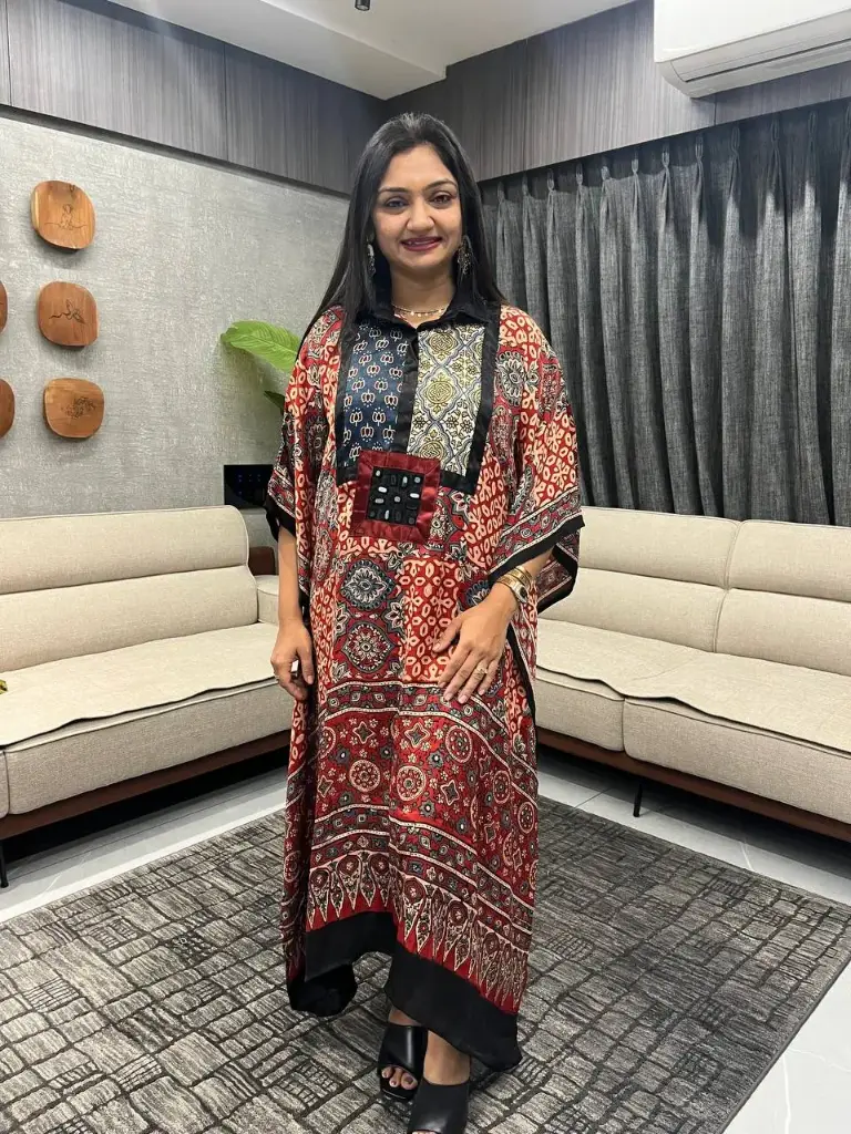 Crimson heritage modal silk kaftan