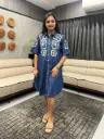 Indigo Bloom Denim Shirt Dress