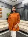 Rust Glow Dobby Cotton Tunic