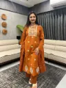 Rust Aura Khadi Cotton Kurta Palazzo Set