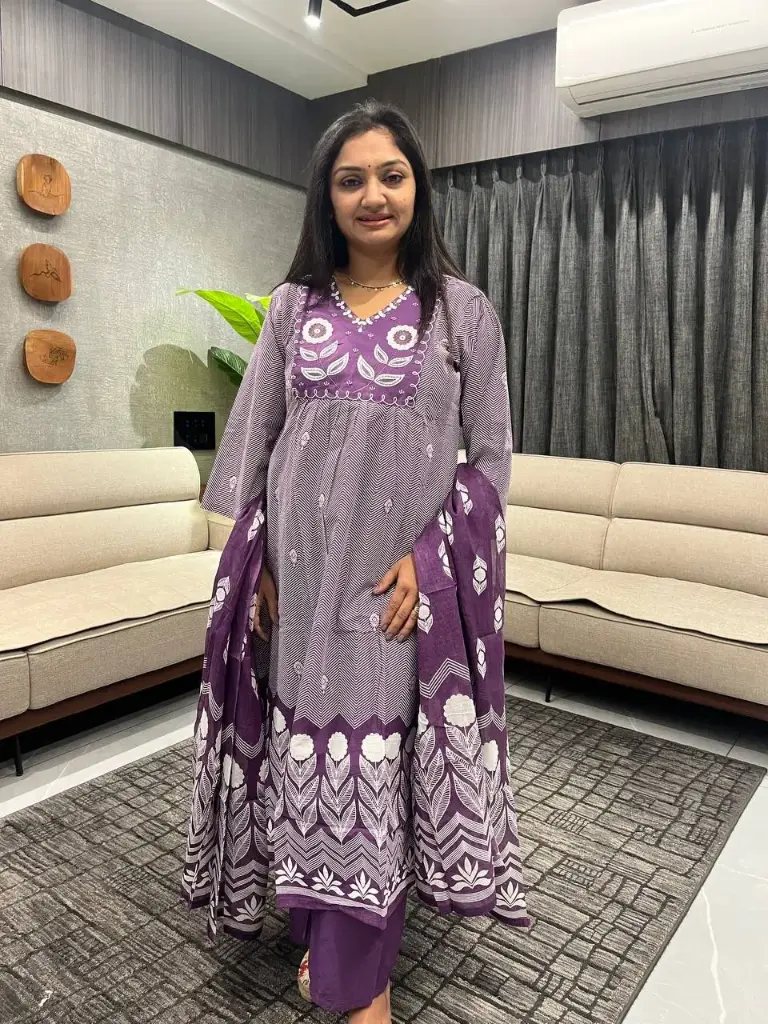 Lavender Bloom Cotton 3-Piece Set