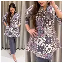 Gray Geometric Cotton Flex Printed Co-Ord Set