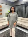 Grey Cotton Schiffli Tunic