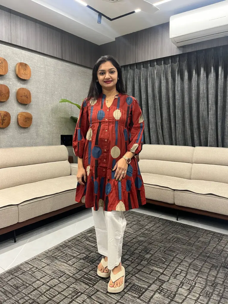 Rust Geo Print Cotton Tunic