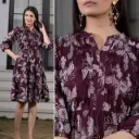 Wine Bloom Printed Cotton Tunic