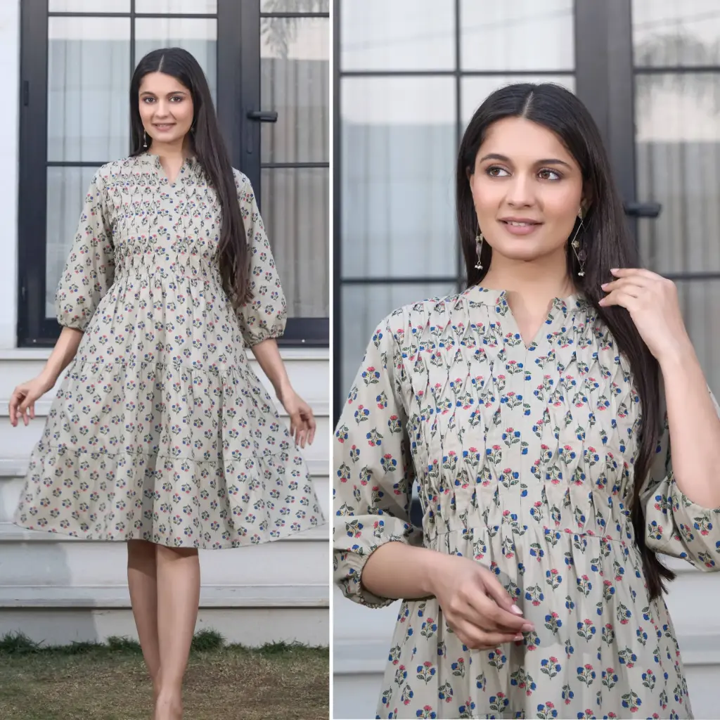 Pastel Garden Printed Cotton Tunic