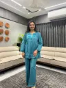 Teal Elegance Embroidered Co-Ord Set