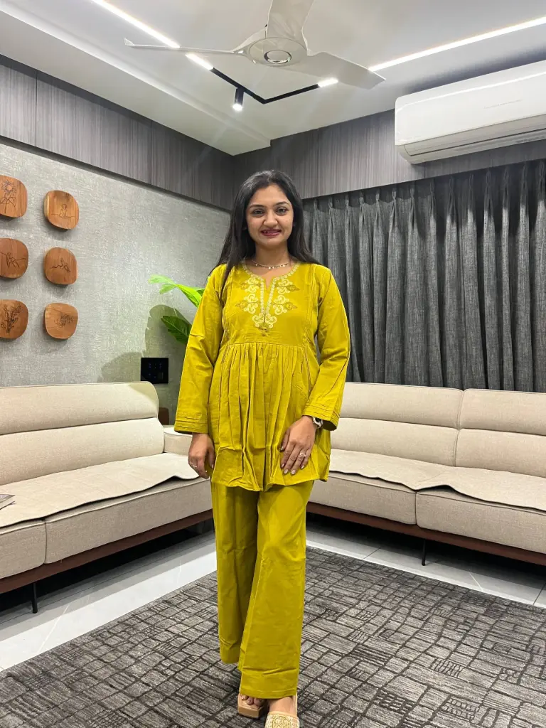 Mustard Glow Embroidered Co-Ord Set