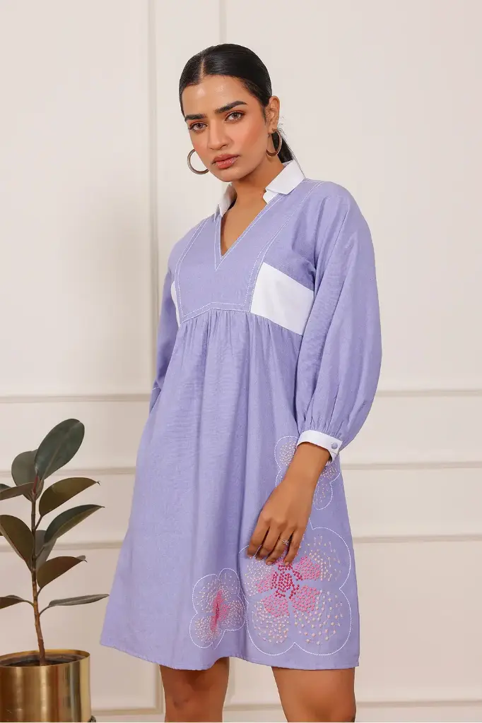 Lavender Bloom Cotton Long Tunic