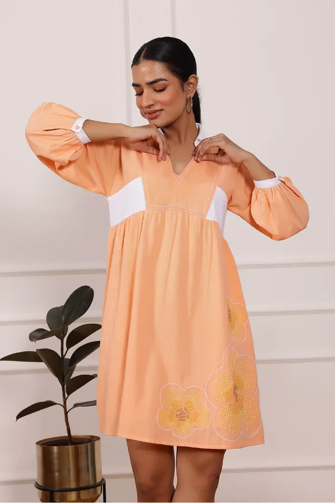 Peach Blossom Cotton Long Tunic