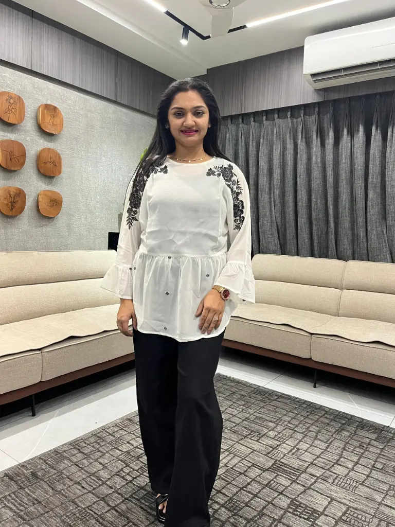 Ivory Bloom Chiffon Top