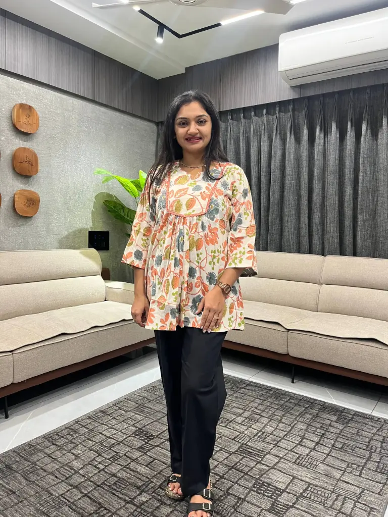 Autumn Bloom Flex Cotton Tunic