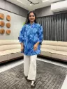 Azure Leaf Cotton Tunic