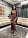Maroon Kashmira Print Viscose Muslin Co-ord Set